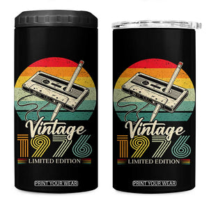 Vintage 1976 4 in 1 Can Cooler Tumbler 50th Birthday Turning 50 Year Old Gifts TS10 One Size: 16 oz Black Print Your Wear
