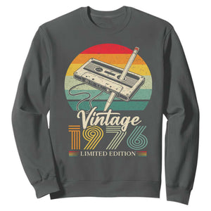 Vintage 1976 Sweatshirt 50th Birthday Turning 50 Year Old Gifts TS10 Dark Heather Print Your Wear