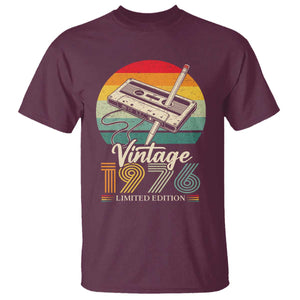 Vintage 1976 T Shirt 50th Birthday Turning 50 Year Old Gifts TS10 Maroon Print Your Wear