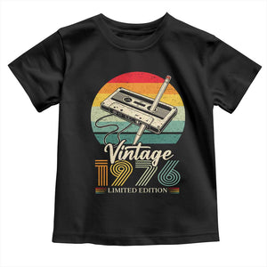 Vintage 1976 Toddler T Shirt 50th Birthday Turning 50 Year Old Gifts TS10 Black Print Your Wear