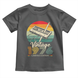 Vintage 1976 Toddler T Shirt 50th Birthday Turning 50 Year Old Gifts TS10 Dark Heather Print Your Wear