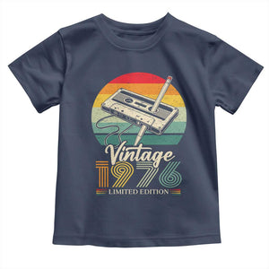 Vintage 1976 Toddler T Shirt 50th Birthday Turning 50 Year Old Gifts TS10 Navy Print Your Wear