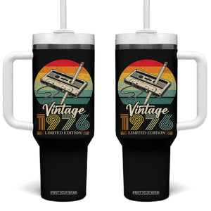 Vintage 1976 Tumbler With Handle 50th Birthday Turning 50 Year Old Gifts TS10 One Size: 40 oz Black Print Your Wear