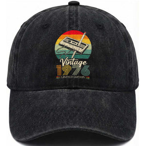 Vintage 1976 Washed Cotton Baseball Cap 50th Birthday Turning 50 Year Old Gifts TS10 Print Your Wear