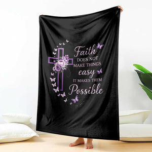 Christian Jesus Throw Blanket Vintage Bible Verse Printed Faith Blessed Inspirational Girl TS10 Print Your Wear