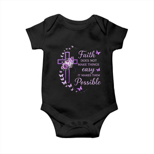 Christian Jesus Baby Onesie Vintage Bible Verse Printed Faith Blessed Inspirational Girl TS10 Black Print Your Wear