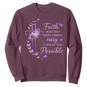 Christian Jesus Sweatshirt Vintage Bible Verse Printed Faith Blessed Inspirational Girl TS10 Maroon Print Your Wear