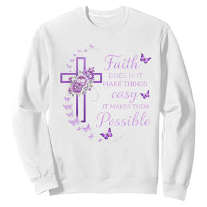 Christian Jesus Sweatshirt Vintage Bible Verse Printed Faith Blessed Inspirational Girl TS10 White Print Your Wear