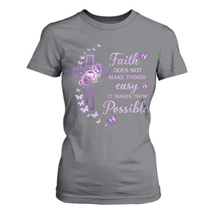 Christian Jesus T Shirt For Women Vintage Bible Verse Printed Faith Blessed Inspirational Girl TS10 Charcoal Print Your Wear