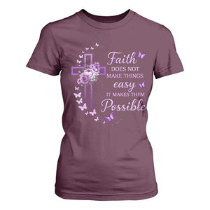 Christian Jesus T Shirt For Women Vintage Bible Verse Printed Faith Blessed Inspirational Girl TS10 Maroon Print Your Wear