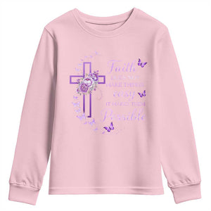 Christian Jesus Youth Sweatshirt Vintage Bible Verse Printed Faith Blessed Inspirational Girl TS10 Light Pink Print Your Wear