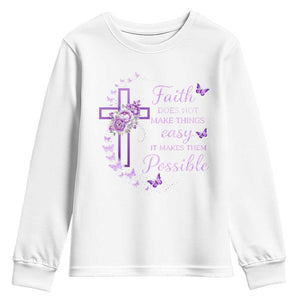 Christian Jesus Youth Sweatshirt Vintage Bible Verse Printed Faith Blessed Inspirational Girl TS10 White Print Your Wear