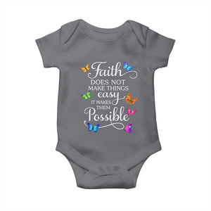 Christian Jesus Baby Onesie Butterfly Art Bible Verse Printed Faith Blessed Inspirational Girl TS10 Charcoal Print Your Wear