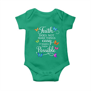 Christian Jesus Baby Onesie Butterfly Art Bible Verse Printed Faith Blessed Inspirational Girl TS10 Irish Green Print Your Wear