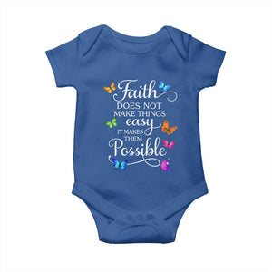 Christian Jesus Baby Onesie Butterfly Art Bible Verse Printed Faith Blessed Inspirational Girl TS10 Royal Blue Print Your Wear