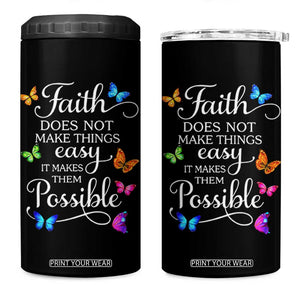 Christian Jesus 4 in 1 Can Cooler Tumbler Butterfly Art Bible Verse Printed Faith Blessed Inspirational Girl TS10 One Size: 16 oz Black Print Your Wear