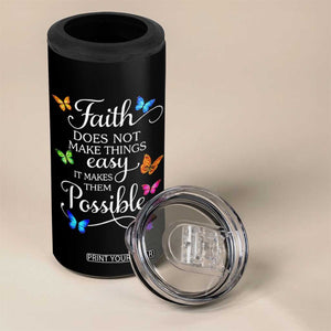 Christian Jesus 4 in 1 Can Cooler Tumbler Butterfly Art Bible Verse Printed Faith Blessed Inspirational Girl TS10 Print Your Wear