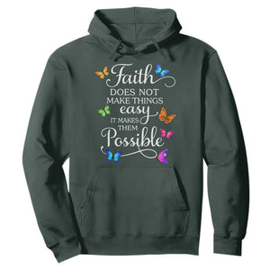 Christian Jesus Hoodie Butterfly Art Bible Verse Printed Faith Blessed Inspirational Girl TS10 Dark Forest Green Print Your Wear