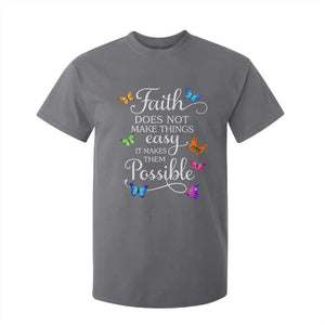Christian Jesus T Shirt For Kid Butterfly Art Bible Verse Printed Faith Blessed Inspirational Girl TS10 Charcoal Print Your Wear