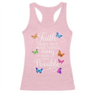 Christian Jesus Racerback Tank Top Butterfly Art Bible Verse Printed Faith Blessed Inspirational Girl TS10 Light Pink Print Your Wear