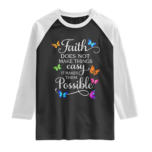 Christian Jesus Raglan Shirt Butterfly Art Bible Verse Printed Faith Blessed Inspirational Girl TS10 Black White Print Your Wear