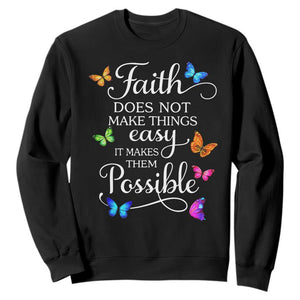 Christian Jesus Sweatshirt Butterfly Art Bible Verse Printed Faith Blessed Inspirational Girl TS10 Black Print Your Wear