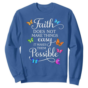 Christian Jesus Sweatshirt Butterfly Art Bible Verse Printed Faith Blessed Inspirational Girl TS10 Royal Blue Print Your Wear