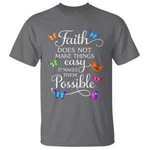 Christian Jesus T Shirt Butterfly Art Bible Verse Printed Faith Blessed Inspirational Girl TS10 Charcoal Print Your Wear