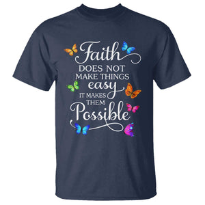 Christian Jesus T Shirt Butterfly Art Bible Verse Printed Faith Blessed Inspirational Girl TS10 Navy Print Your Wear
