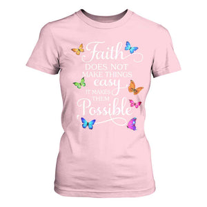 Christian Jesus T Shirt For Women Butterfly Art Bible Verse Printed Faith Blessed Inspirational Girl TS10 Light Pink Print Your Wear