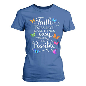 Christian Jesus T Shirt For Women Butterfly Art Bible Verse Printed Faith Blessed Inspirational Girl TS10 Royal Blue Print Your Wear