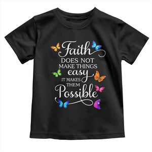 Christian Jesus Toddler T Shirt Butterfly Art Bible Verse Printed Faith Blessed Inspirational Girl TS10 Black Print Your Wear