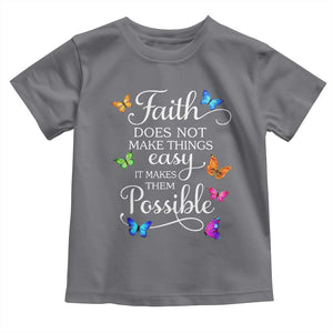 Christian Jesus Toddler T Shirt Butterfly Art Bible Verse Printed Faith Blessed Inspirational Girl TS10 Charcoal Print Your Wear
