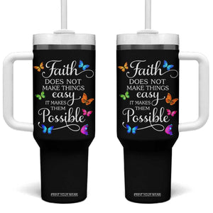 Christian Jesus Tumbler With Handle Butterfly Art Bible Verse Printed Faith Blessed Inspirational Girl TS10 One Size: 40 oz Black Print Your Wear