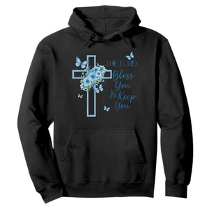 Christian Jesus Hoodie The Lord Bless You Encouraging Bible Verse Butterfly Art TS10 Black Print Your Wear