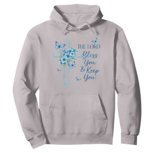 Christian Jesus Hoodie The Lord Bless You Encouraging Bible Verse Butterfly Art TS10 Ice Gray Print Your Wear