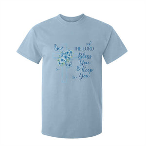 Christian Jesus T Shirt For Kid The Lord Bless You Encouraging Bible Verse Butterfly Art TS10 Light Blue Print Your Wear