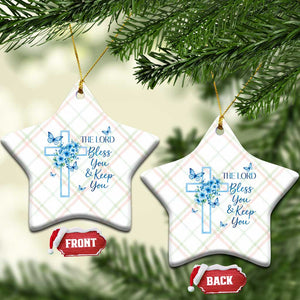 Christian Jesus Ceramic Ornament The Lord Bless You Encouraging Bible Verse Butterfly Art TS10 Print Your Wear