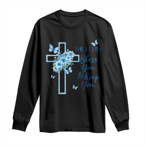 Christian Jesus Long Sleeve Shirt The Lord Bless You Encouraging Bible Verse Butterfly Art TS10 Black Print Your Wear