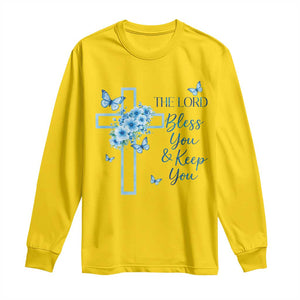 Christian Jesus Long Sleeve Shirt The Lord Bless You Encouraging Bible Verse Butterfly Art TS10 Daisy Print Your Wear
