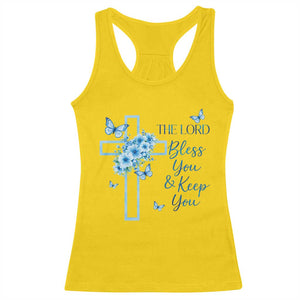 Christian Jesus Racerback Tank Top The Lord Bless You Encouraging Bible Verse Butterfly Art TS10 Daisy Print Your Wear