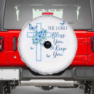 Christian Jesus Spare Tire Cover The Lord Bless You Encouraging Bible Verse Butterfly Art TS10 White Print Your Wear