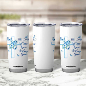 Christian Jesus Tumbler Cup The Lord Bless You Encouraging Bible Verse Butterfly Art TS10 Print Your Wear