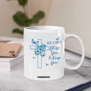 Christian Jesus Coffee Mug The Lord Bless You Encouraging Bible Verse Butterfly Art TS10 Print Your Wear