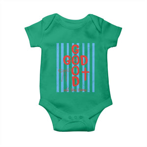 Christian Jesus Lovers Baby Onesie Striped Preppy God Is Good All The Time TS10 Irish Green Print Your Wear