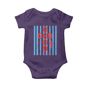 Christian Jesus Lovers Baby Onesie Striped Preppy God Is Good All The Time TS10 Purple Print Your Wear