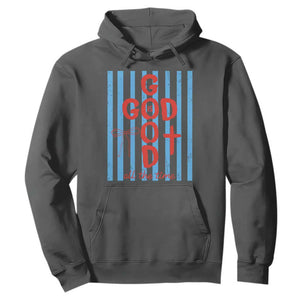 Christian Jesus Lovers Hoodie Striped Preppy God Is Good All The Time TS10 Dark Heather Print Your Wear