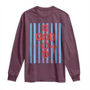 Christian Jesus Lovers Long Sleeve Shirt Striped Preppy God Is Good All The Time TS10 Maroon Print Your Wear