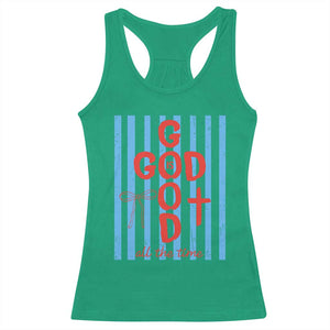 Christian Jesus Lovers Racerback Tank Top Striped Preppy God Is Good All The Time TS10 Irish Green Print Your Wear