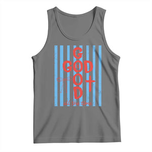 Christian Jesus Lovers Tank Top Striped Preppy God Is Good All The Time TS10 Black Heather Print Your Wear